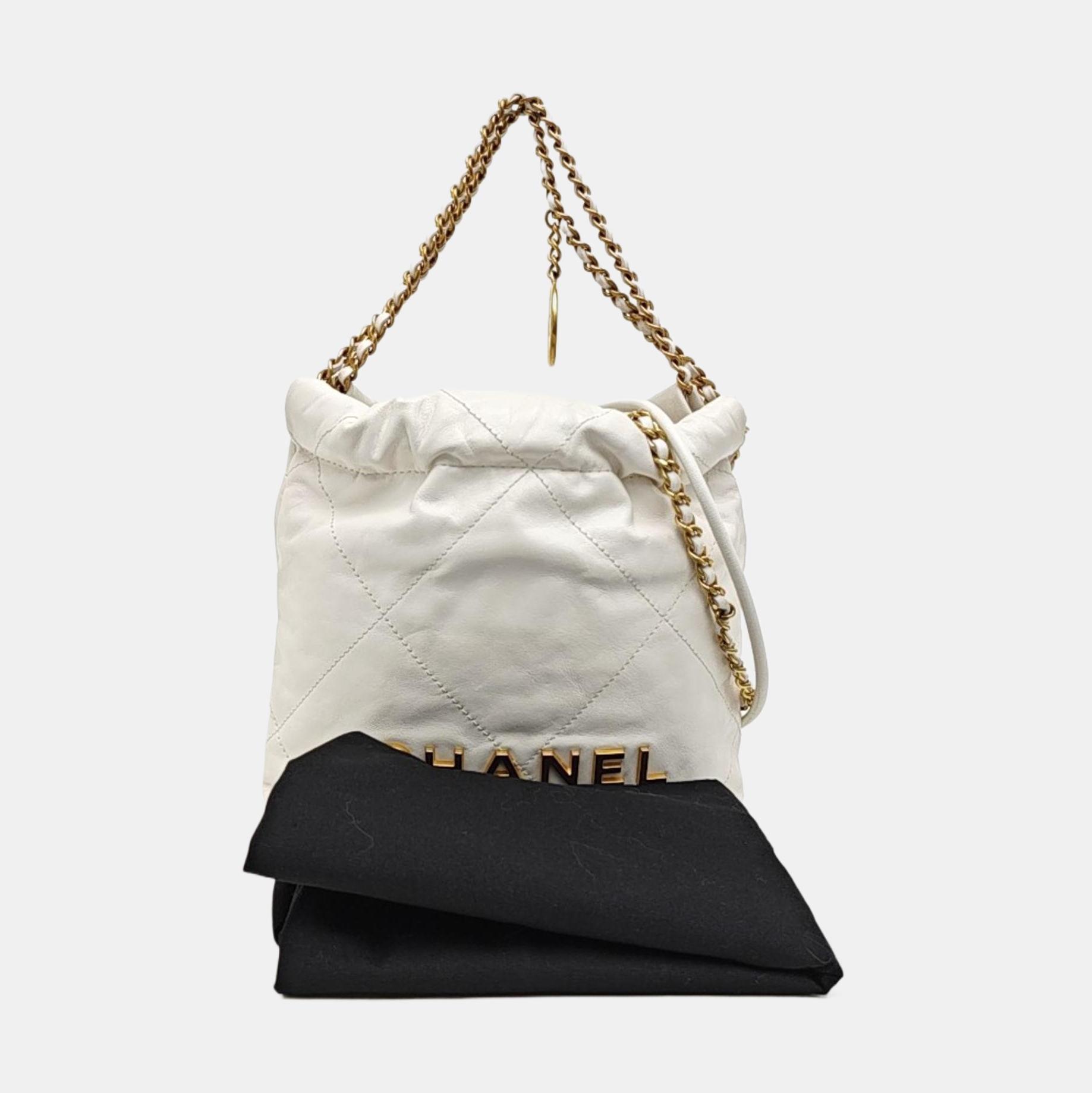CHANEL 22 Mini Quilted Calfskin White