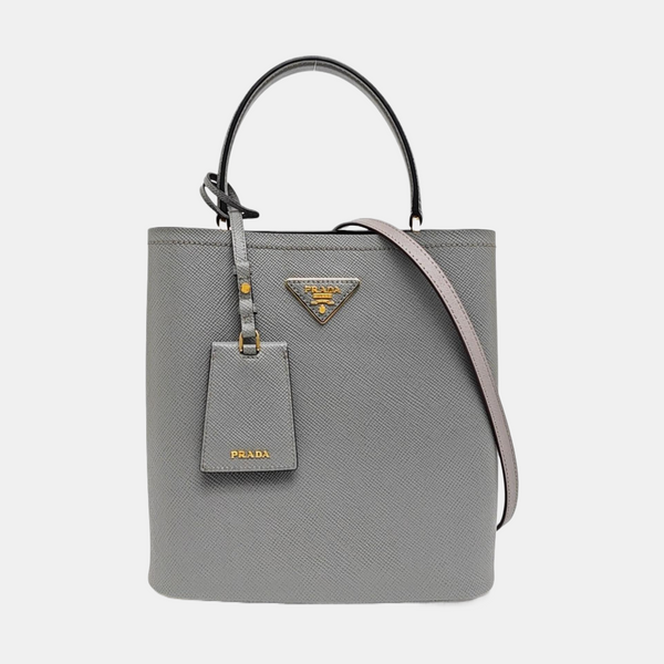 Panier Medium Saffiano Calfskin Gray