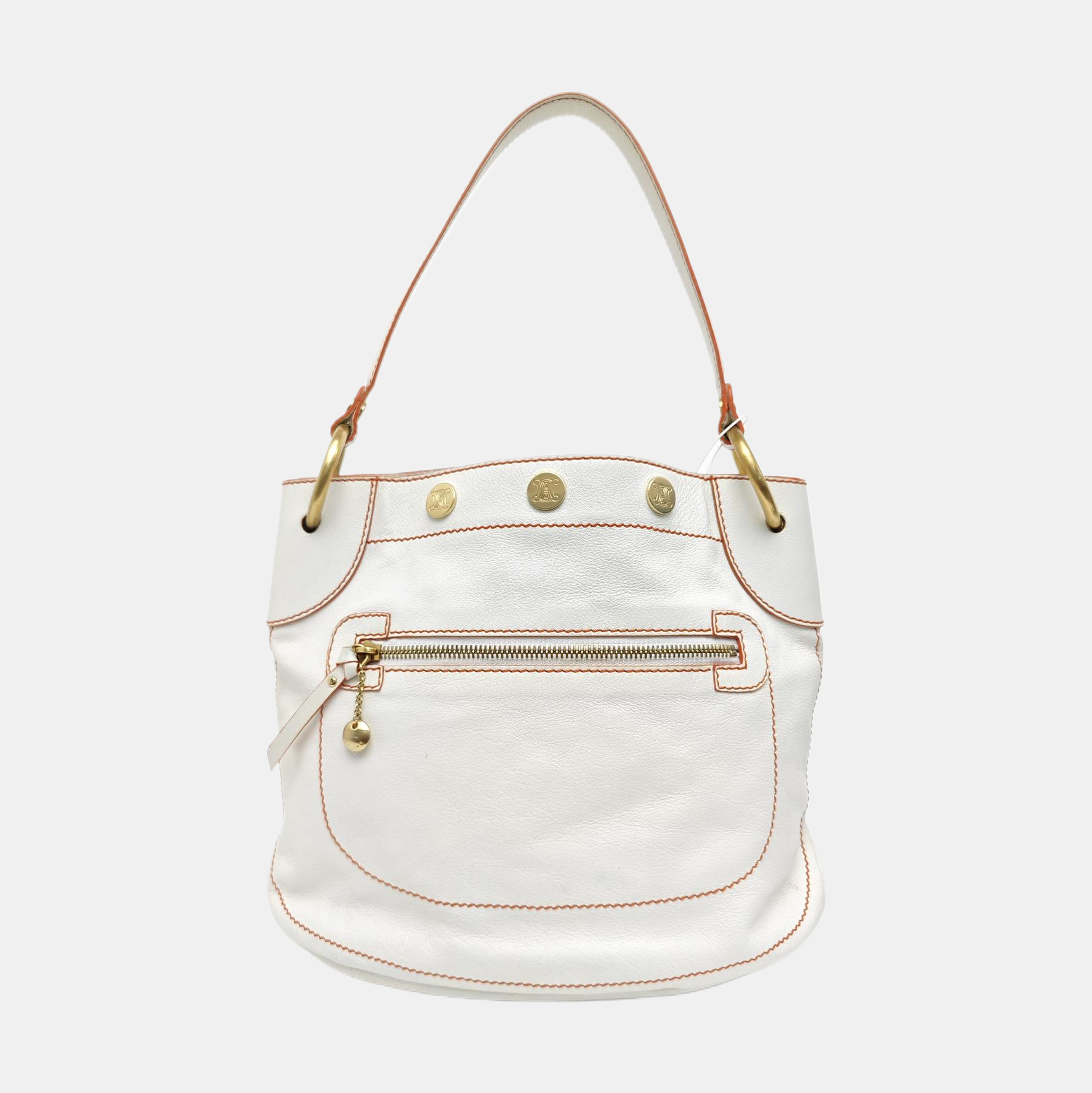 Calfskin Top Handle Bag White