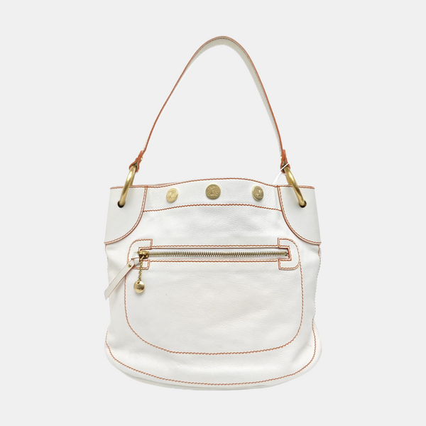 Calfskin Top Handle Bag White