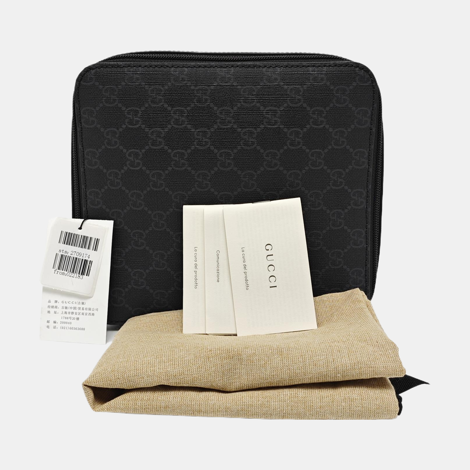 Monogram Leather Clutch Black
