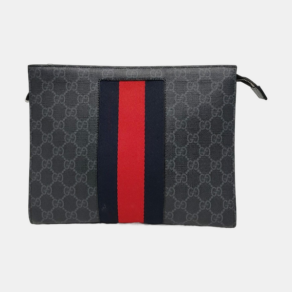 GG Supreme Monogram Coated Canvas Gray