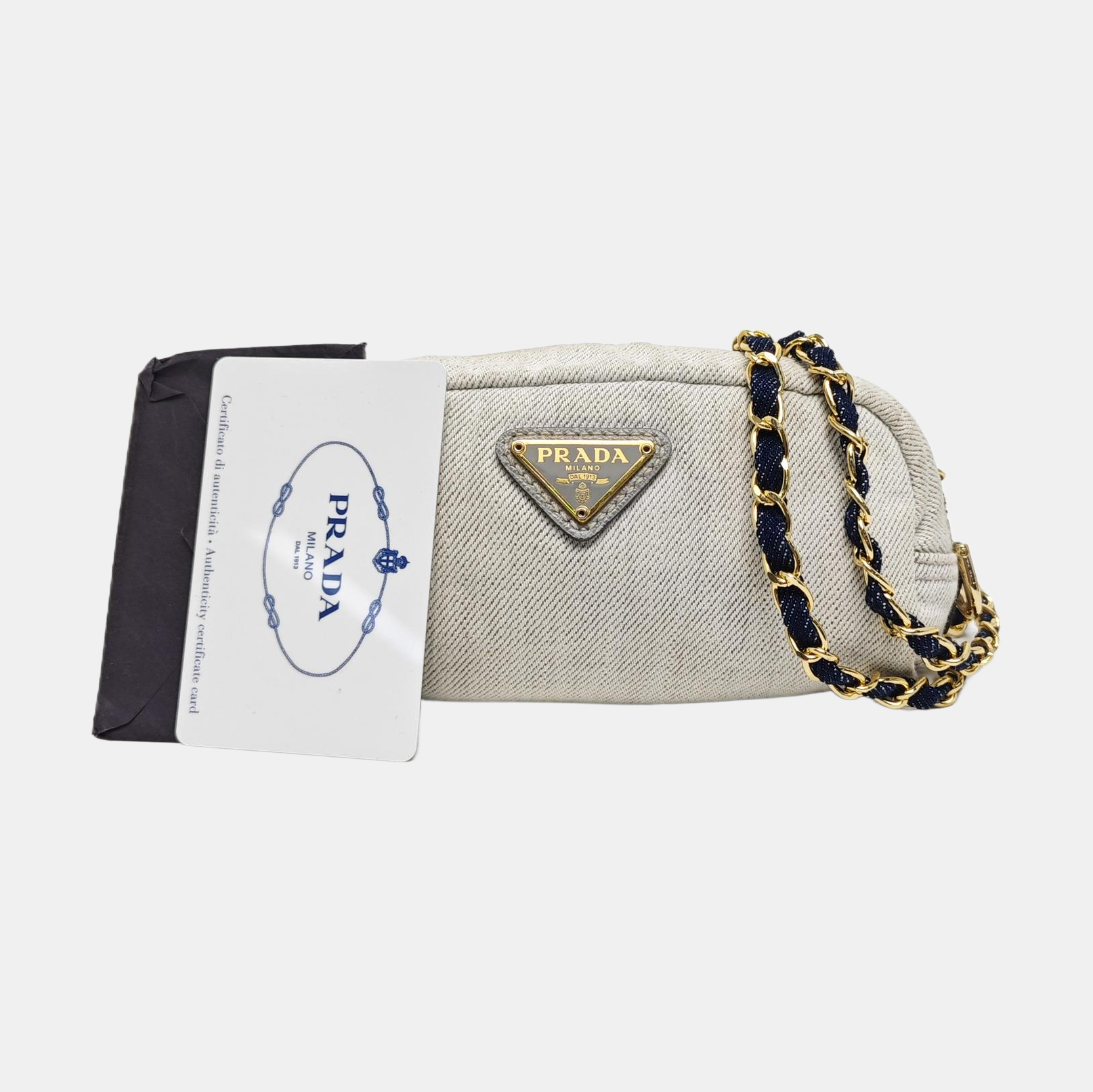 Denim Clutch White