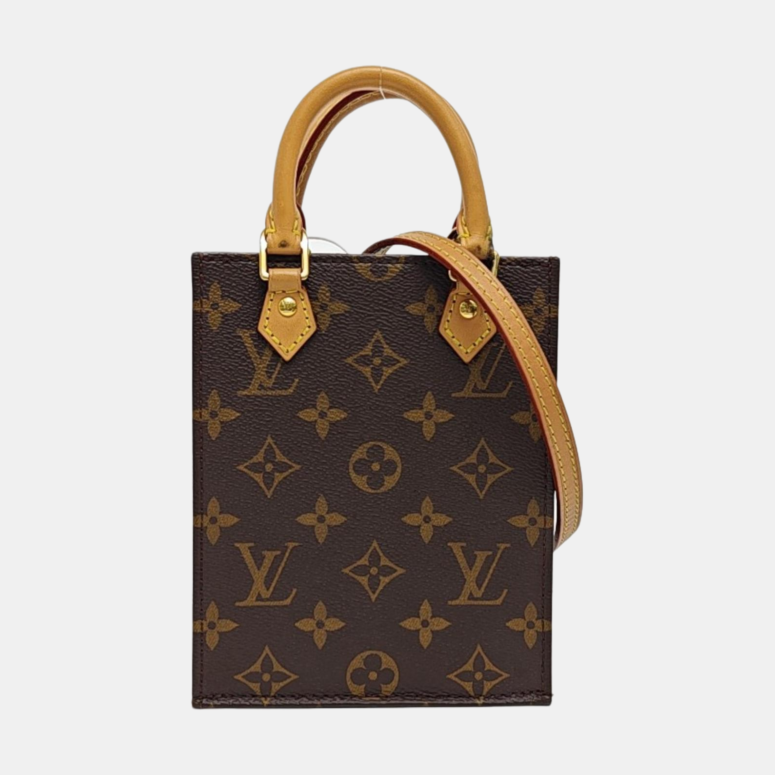 SAC PLAT Mini Monogram Coated Canvas Brown