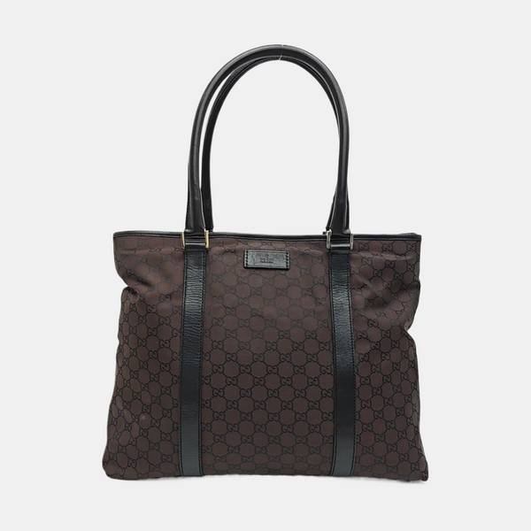 Monogram Canvas Tote Bag Brown