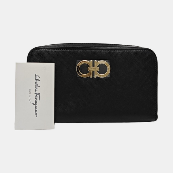 Gancini Calfskin Black Wallet