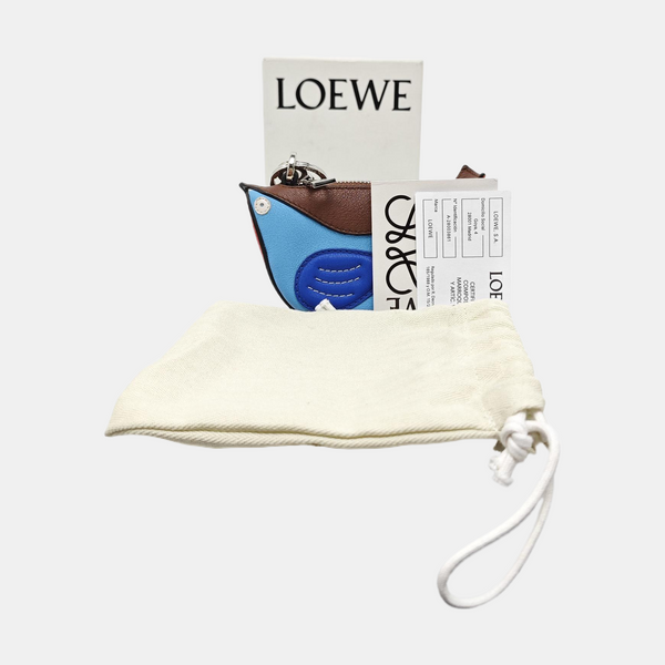 Animals Calfskin Blue Key Pouch