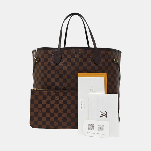 NEVERFULL GM Damier Ebene Coated Canvas Brown