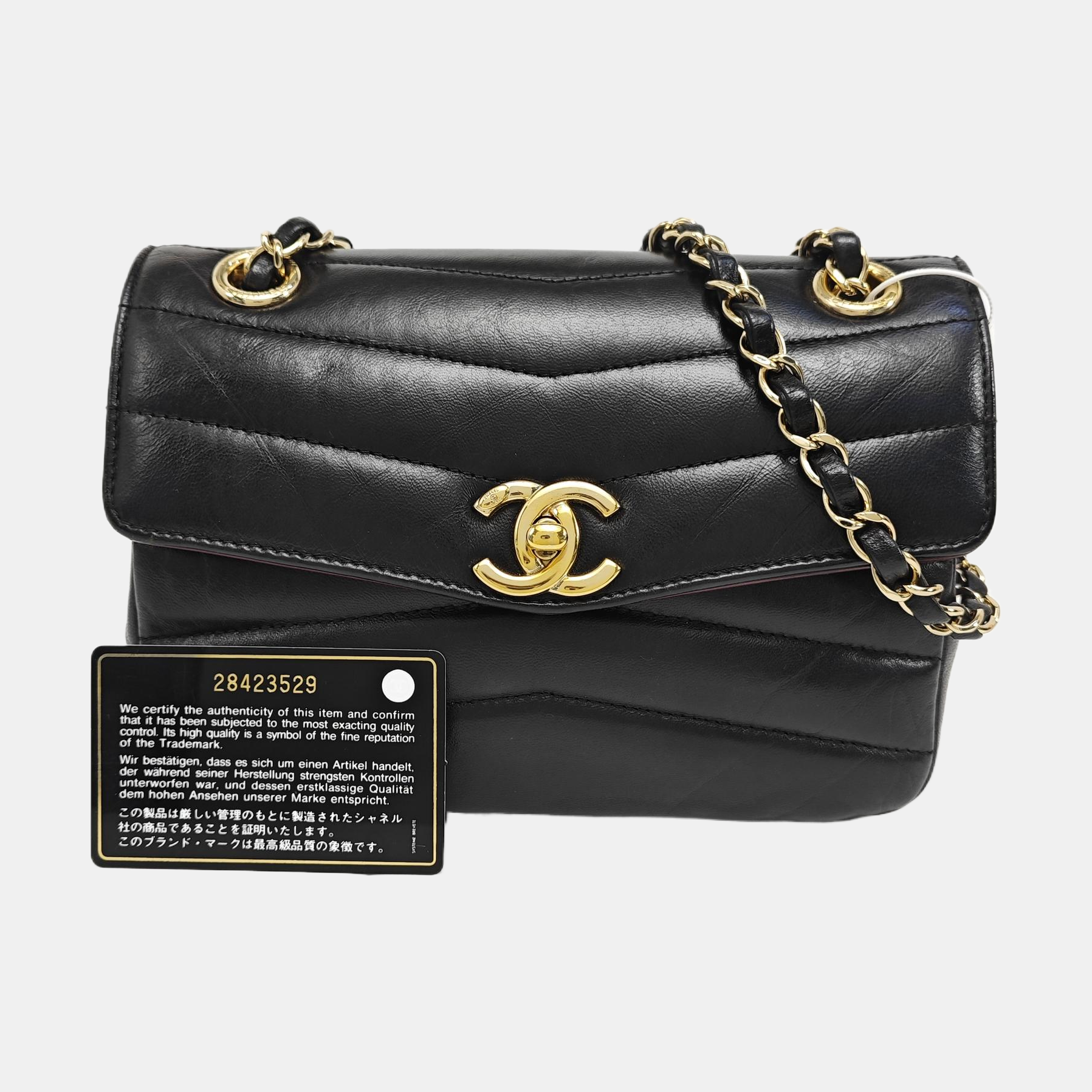 Quilted Lambskin Crossbody Bag Black