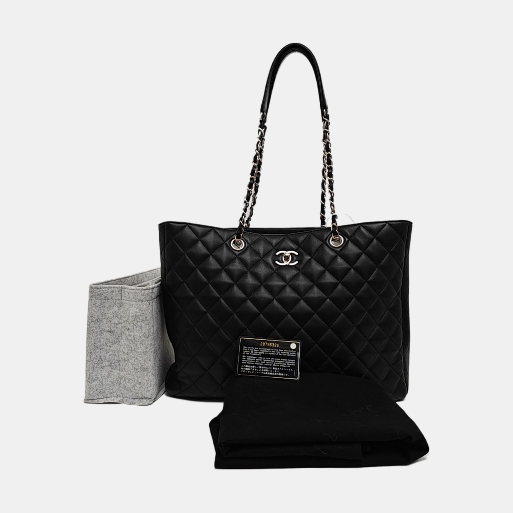 Quilted Calfskin Large Black