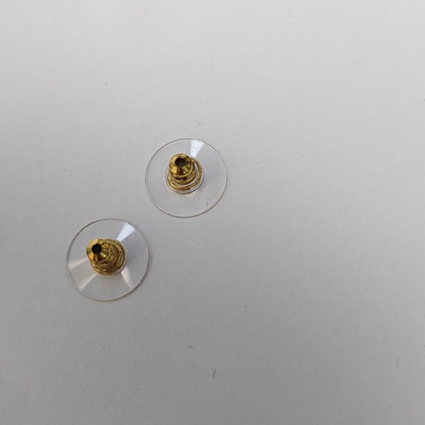 CC Logo Metal Gold Stud Earrings