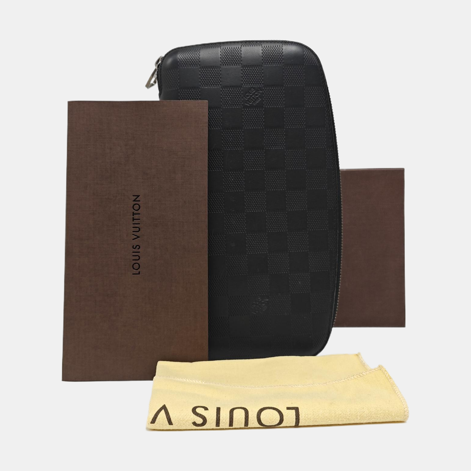 ATOLL Damier Graphite Calfskin Black