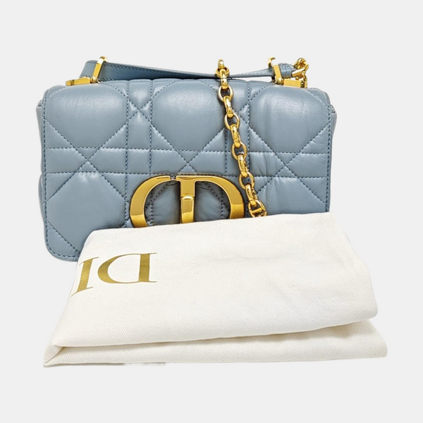 Dior Caro Small Quilted Calfskin Blue
