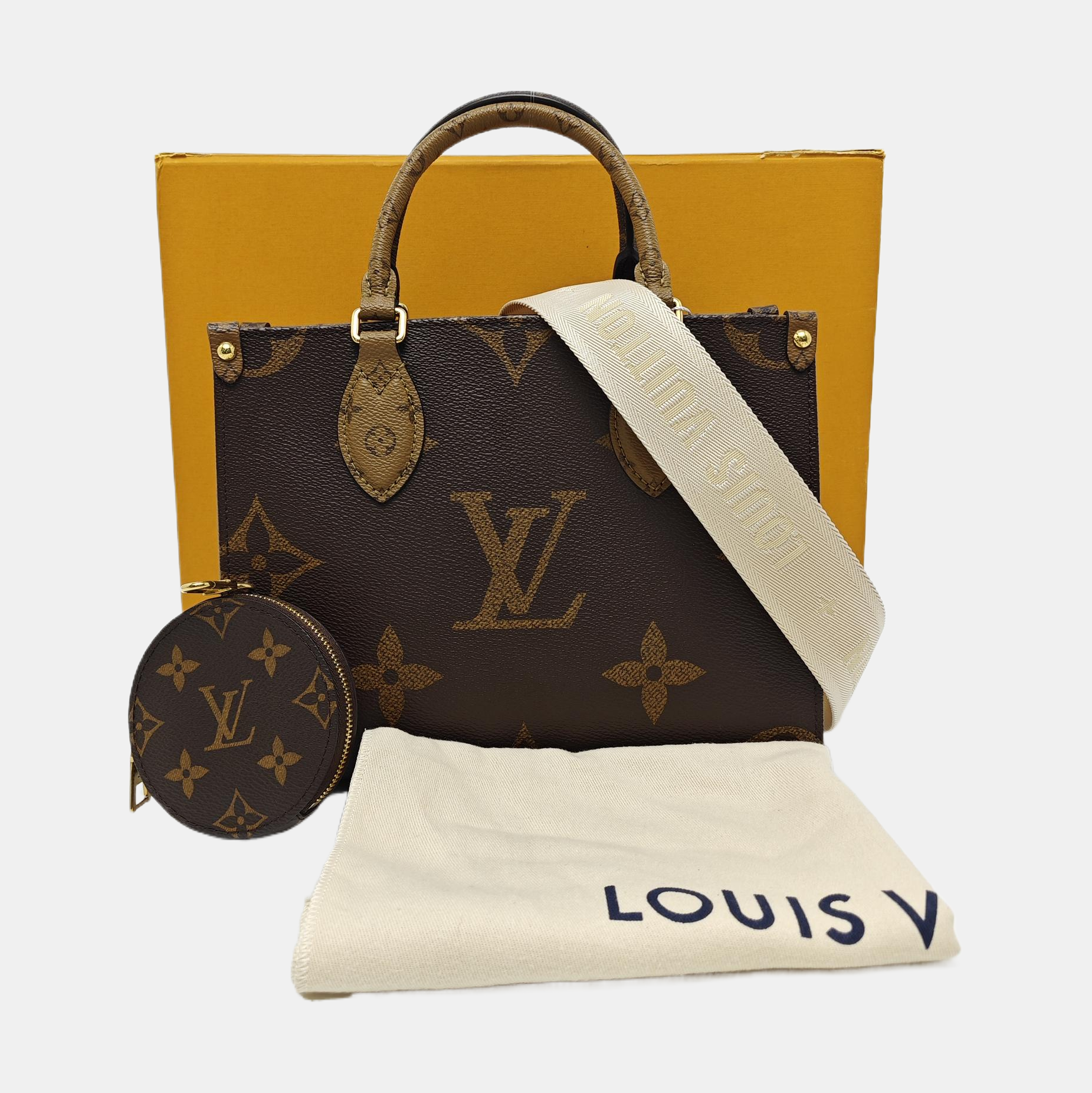 ONTHEGO PM Monogram Coated Canvas Brown