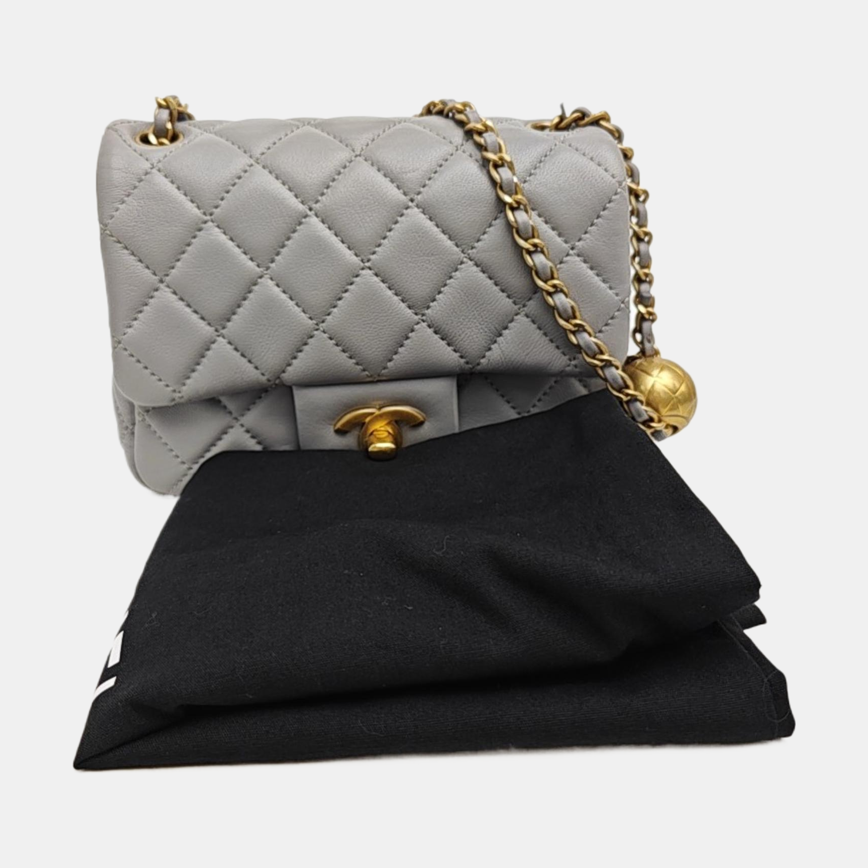CLASSIC FLAP Mini Quilted Lambskin Gray