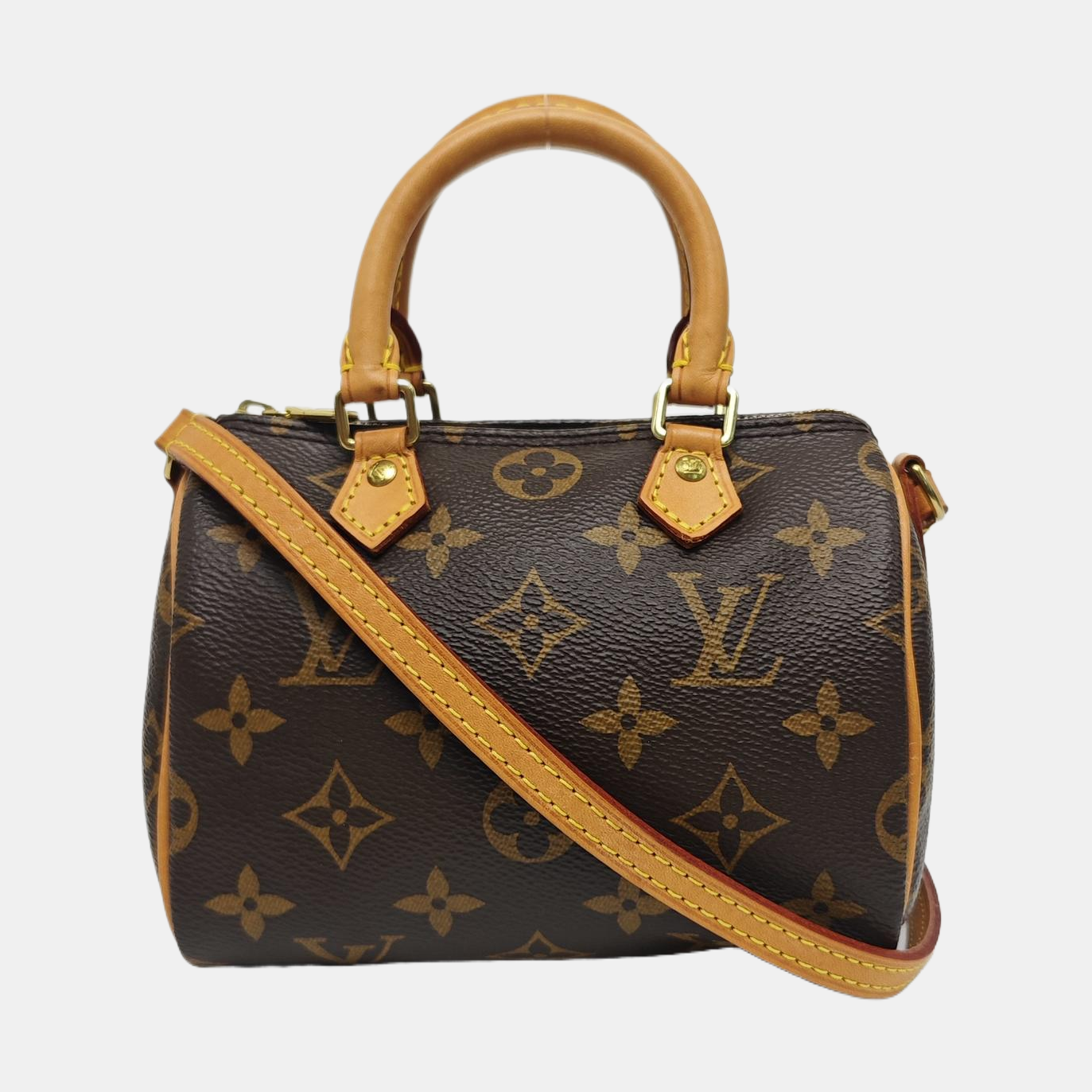 SPEEDY Nano Monogram Coated Canvas Brown