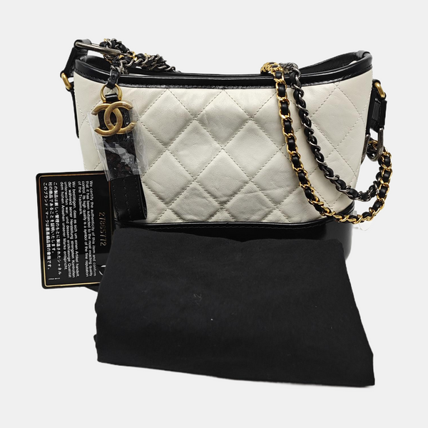 Authenticated pre-owned  GABRIELLE Small Quilted Calfskin White - Shoulder Bag at Looply