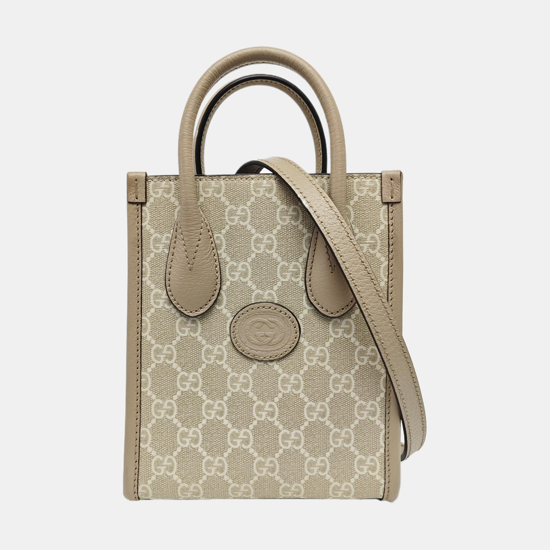 Retro Mini Monogram Coated Canvas Beige