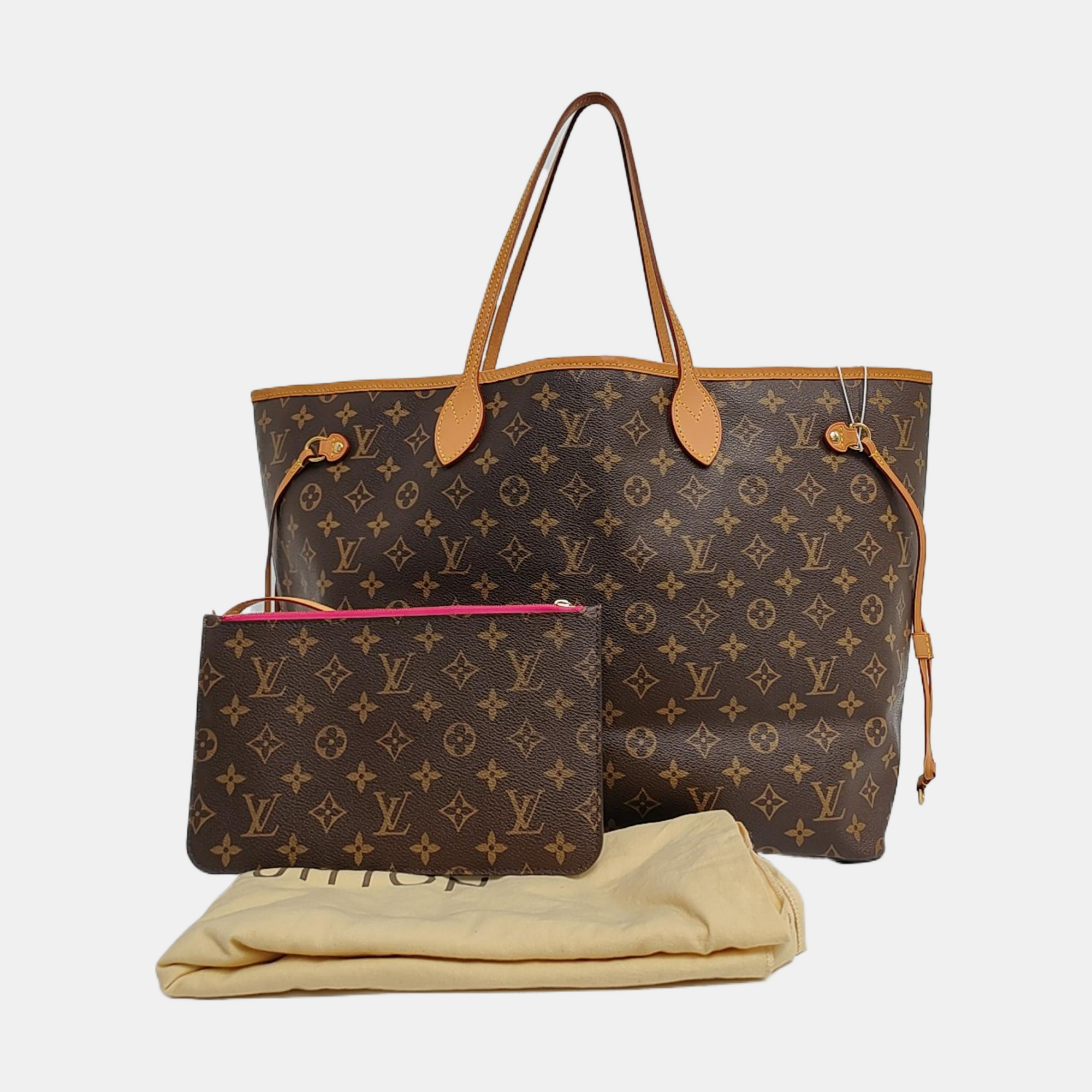 NEVERFULL GM Monogram Coated Canvas Brown