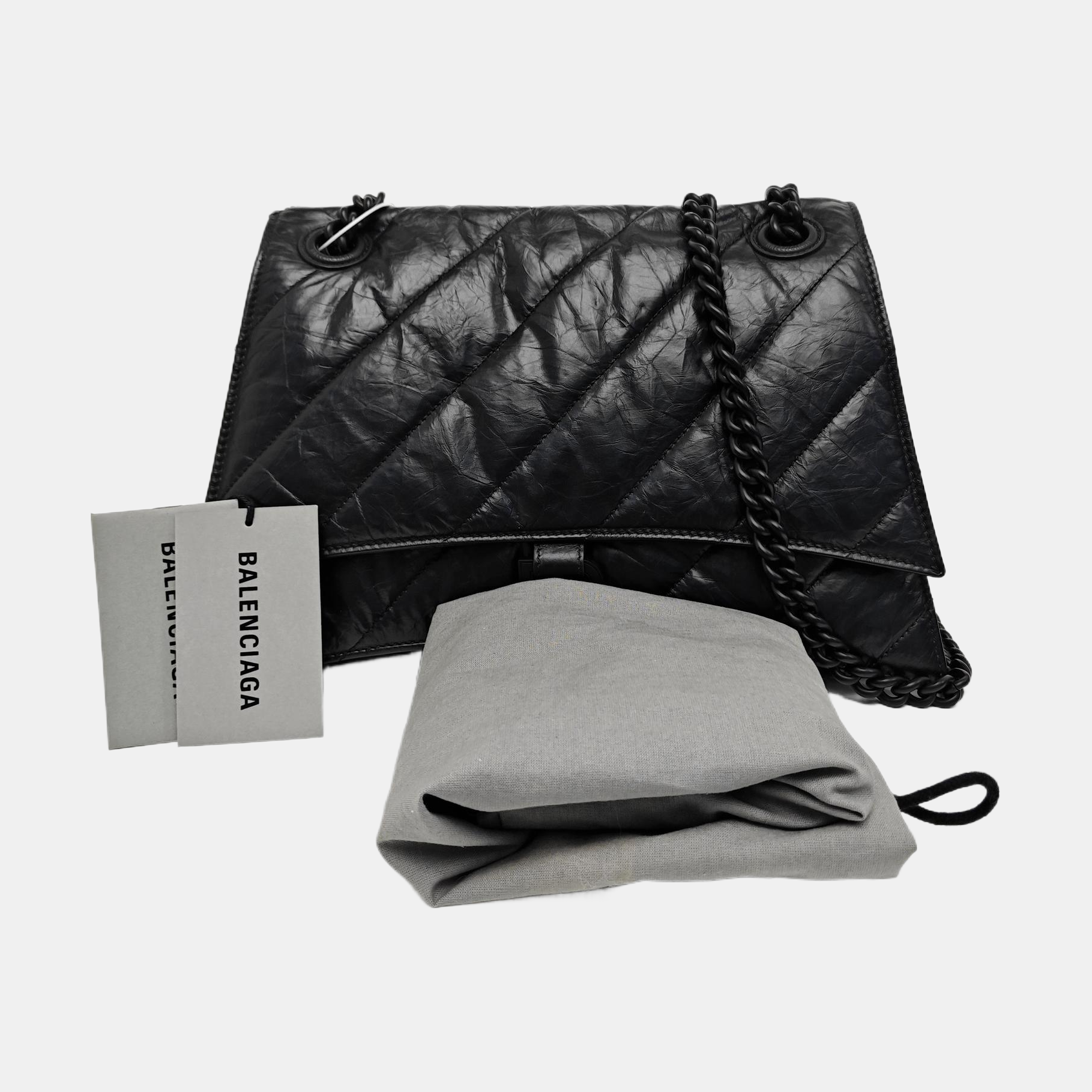 Crush Medium Quilted Calfskin Black