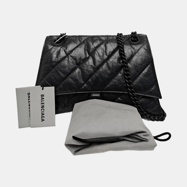 Crush Medium Quilted Calfskin Black