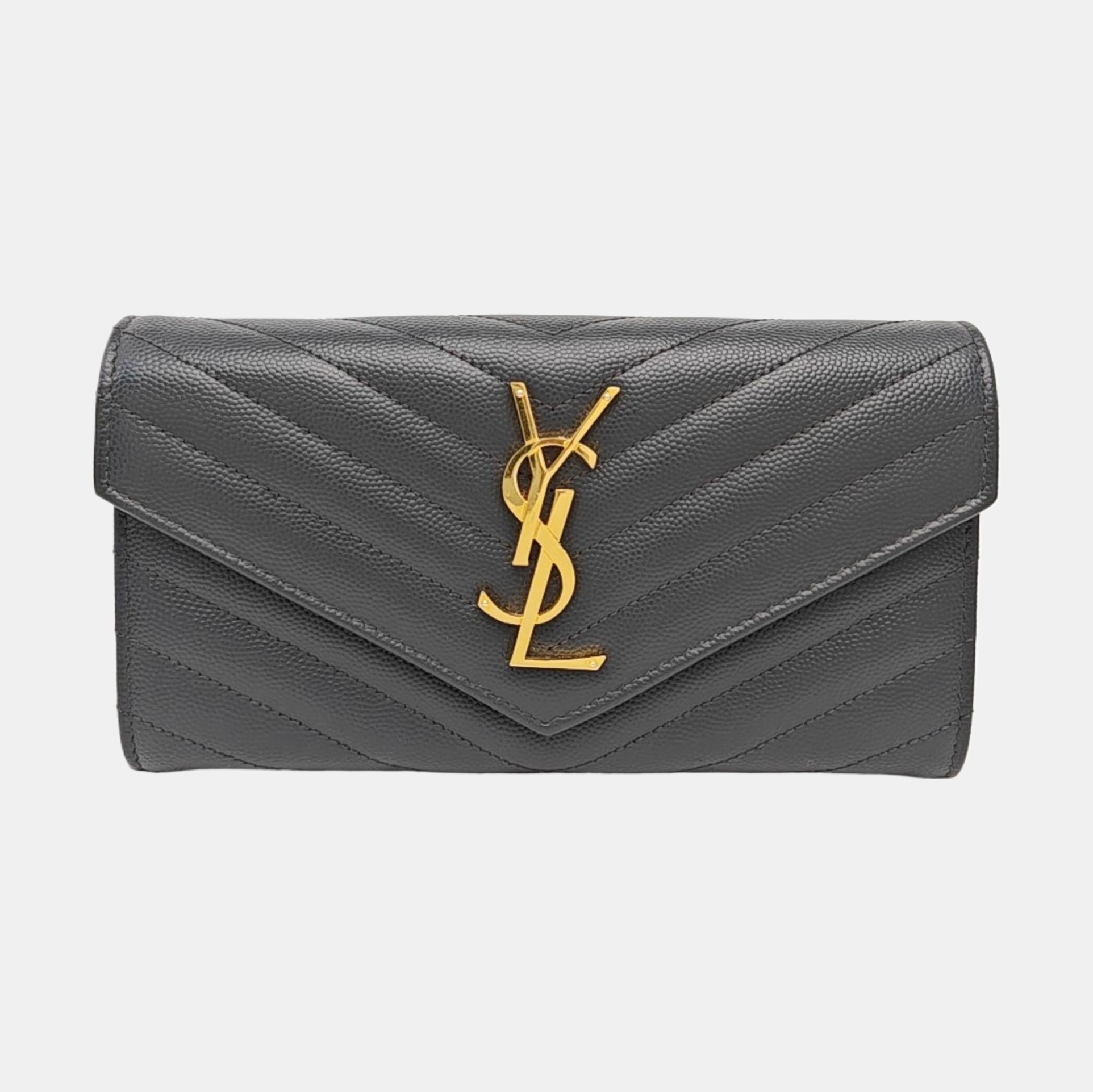MONOGRAM Chevron Calfskin Gray