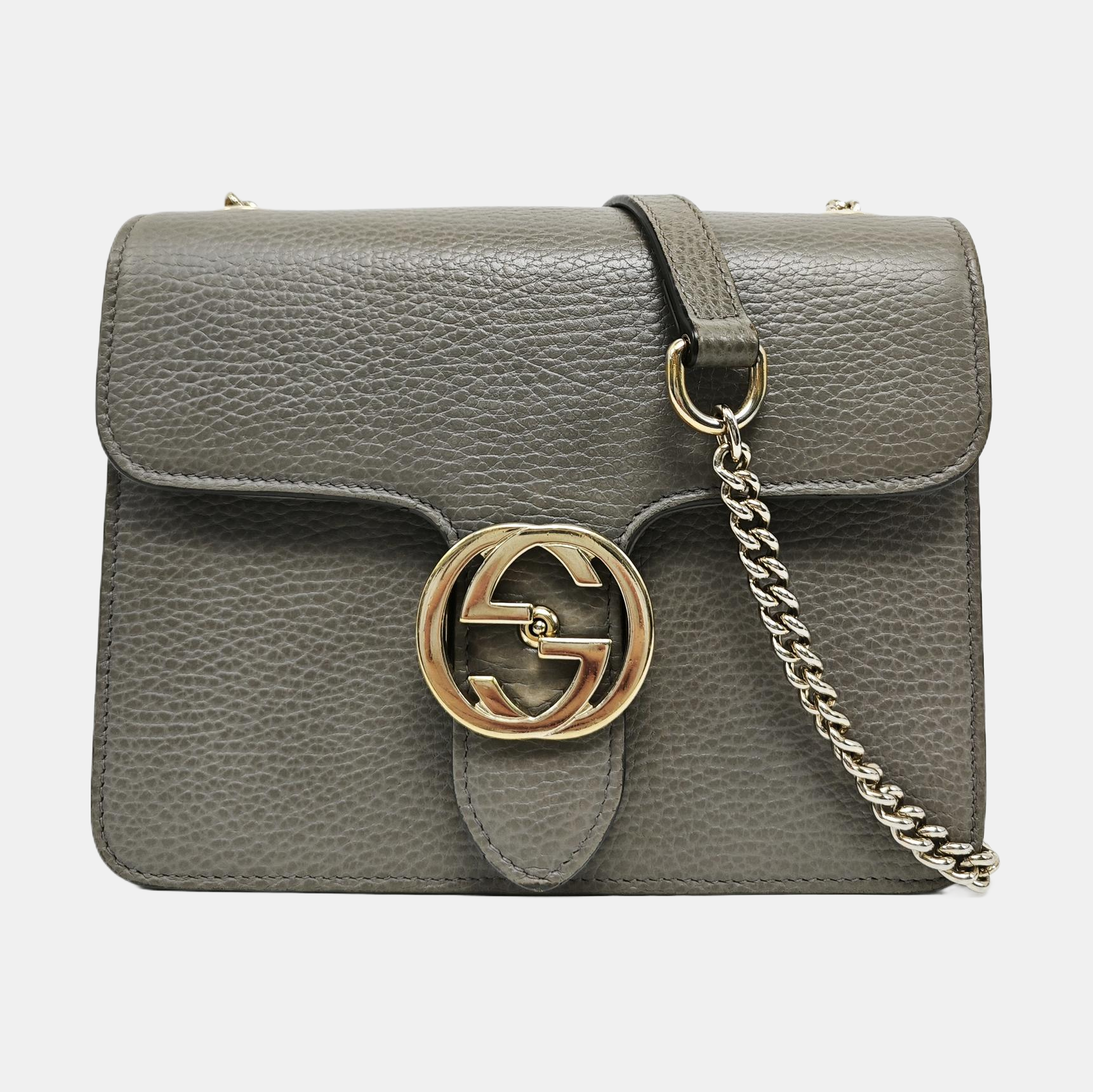 Interlocking G Small Calfskin Gray