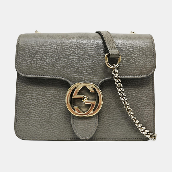 Interlocking G Small Calfskin Gray