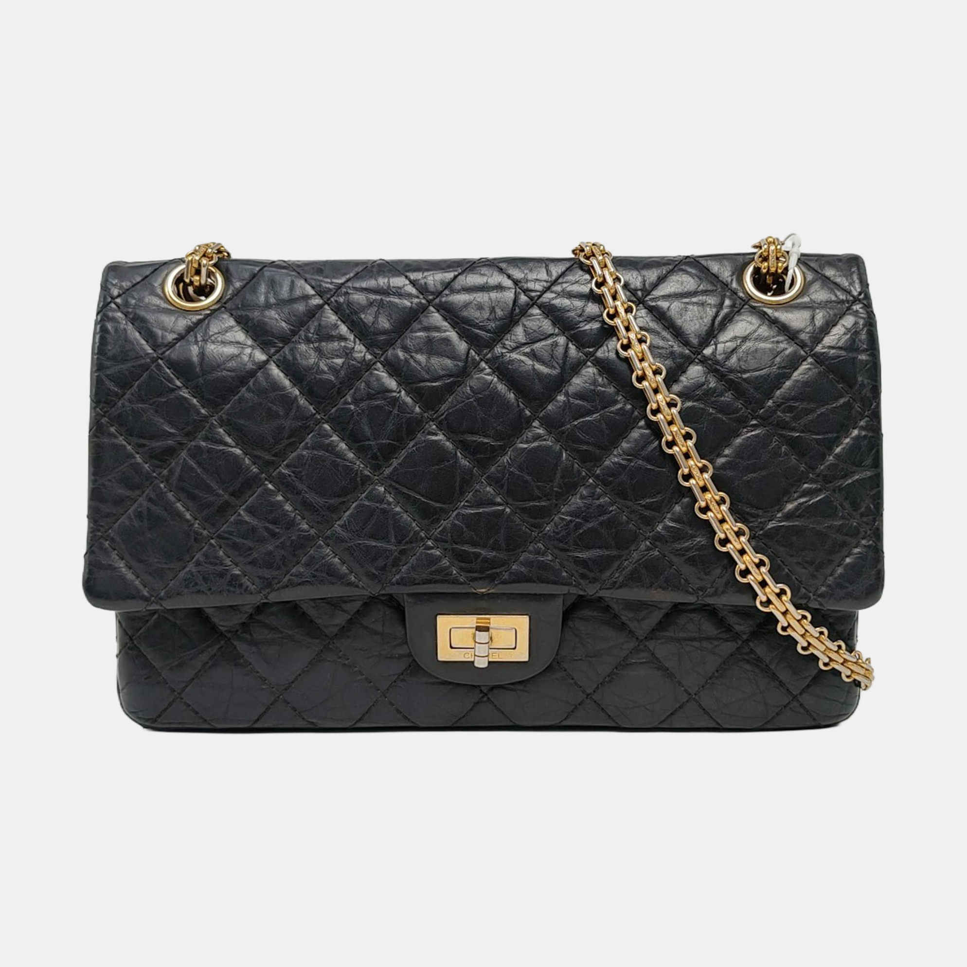 2.55 227 (jumbo) Quilted Calfskin Black