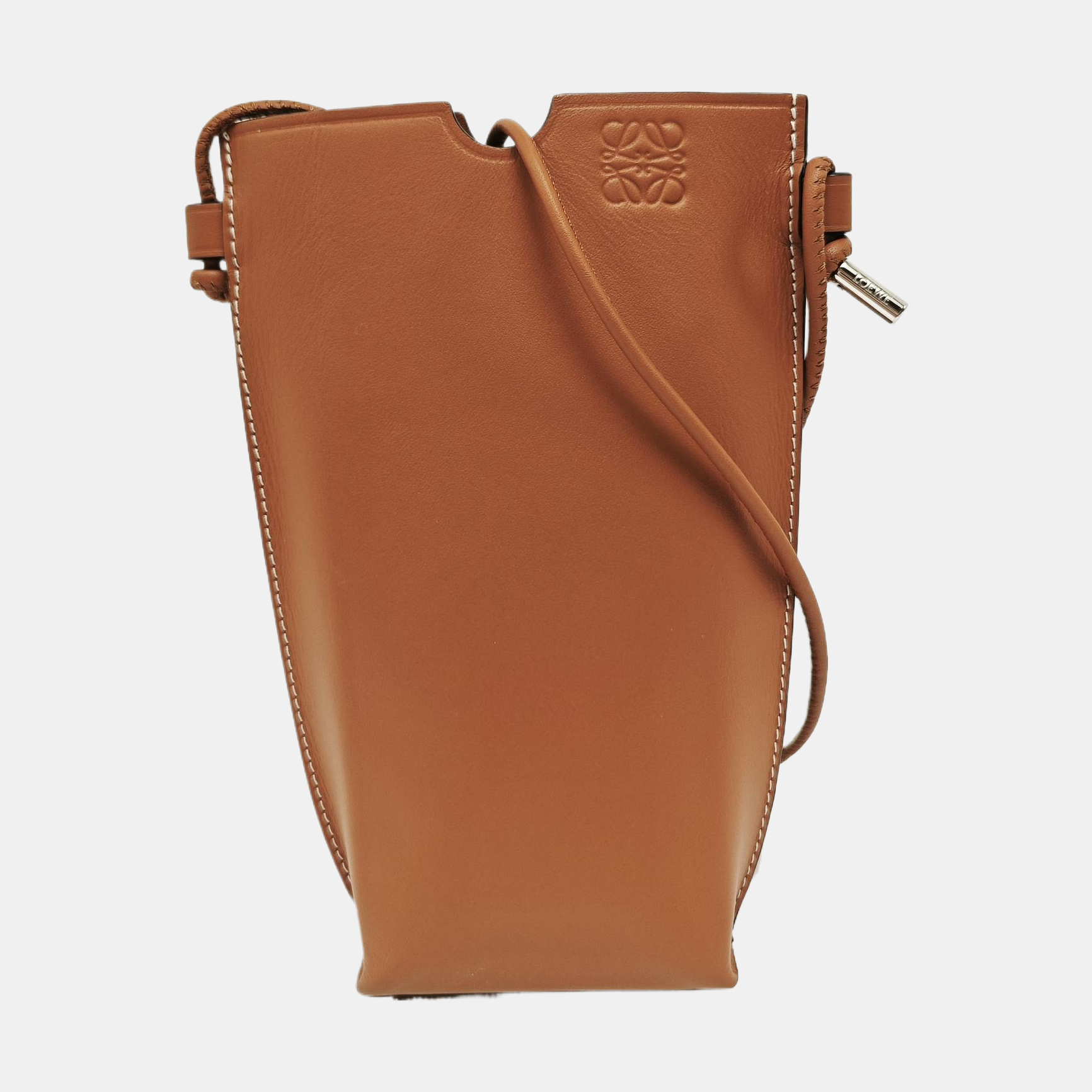 Calfskin Shoulder Bag Brown