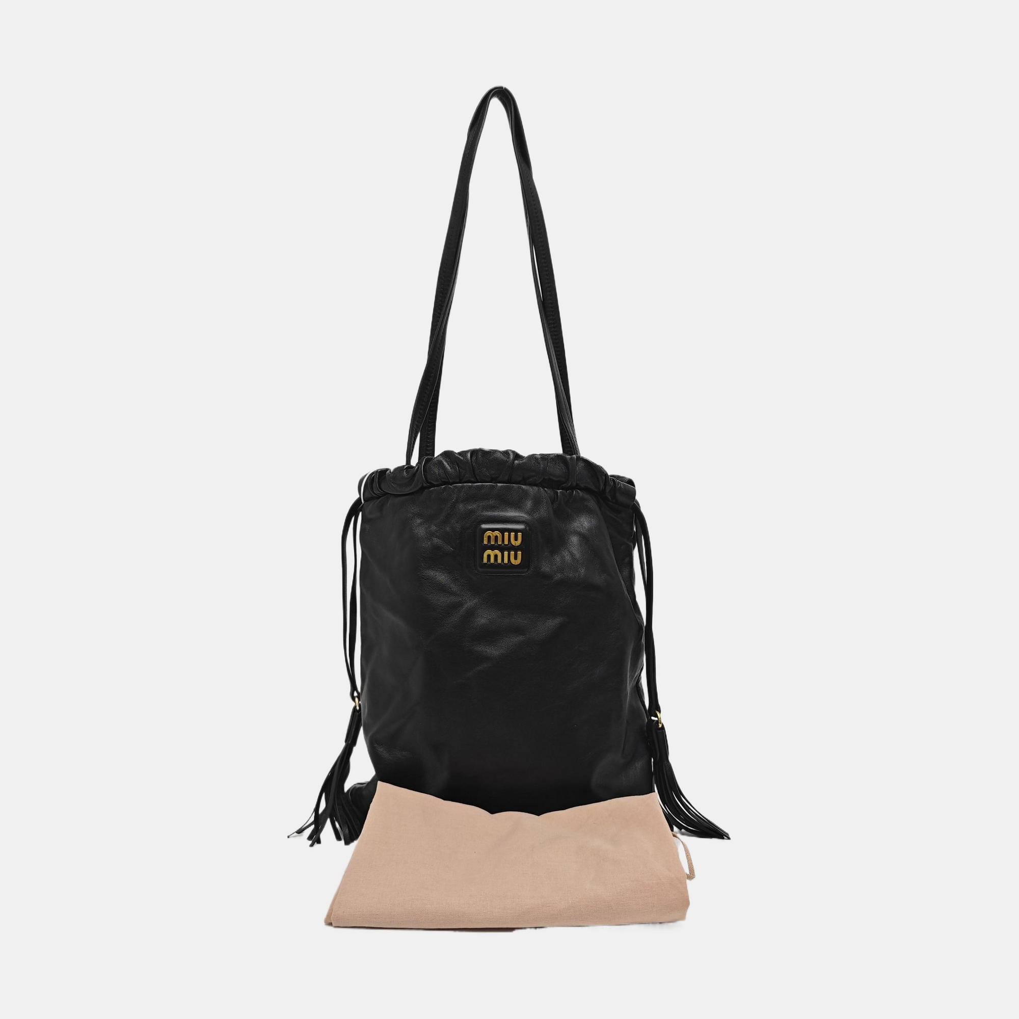 Lambskin Tote Bag Black