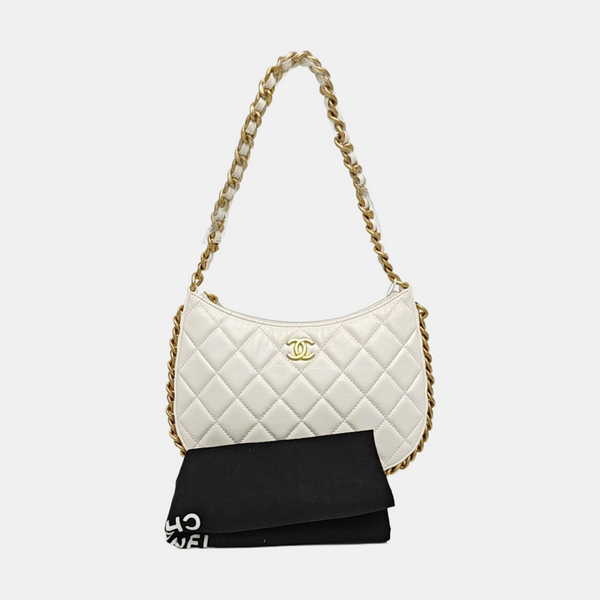 HOBO Small Quilted Lambskin White