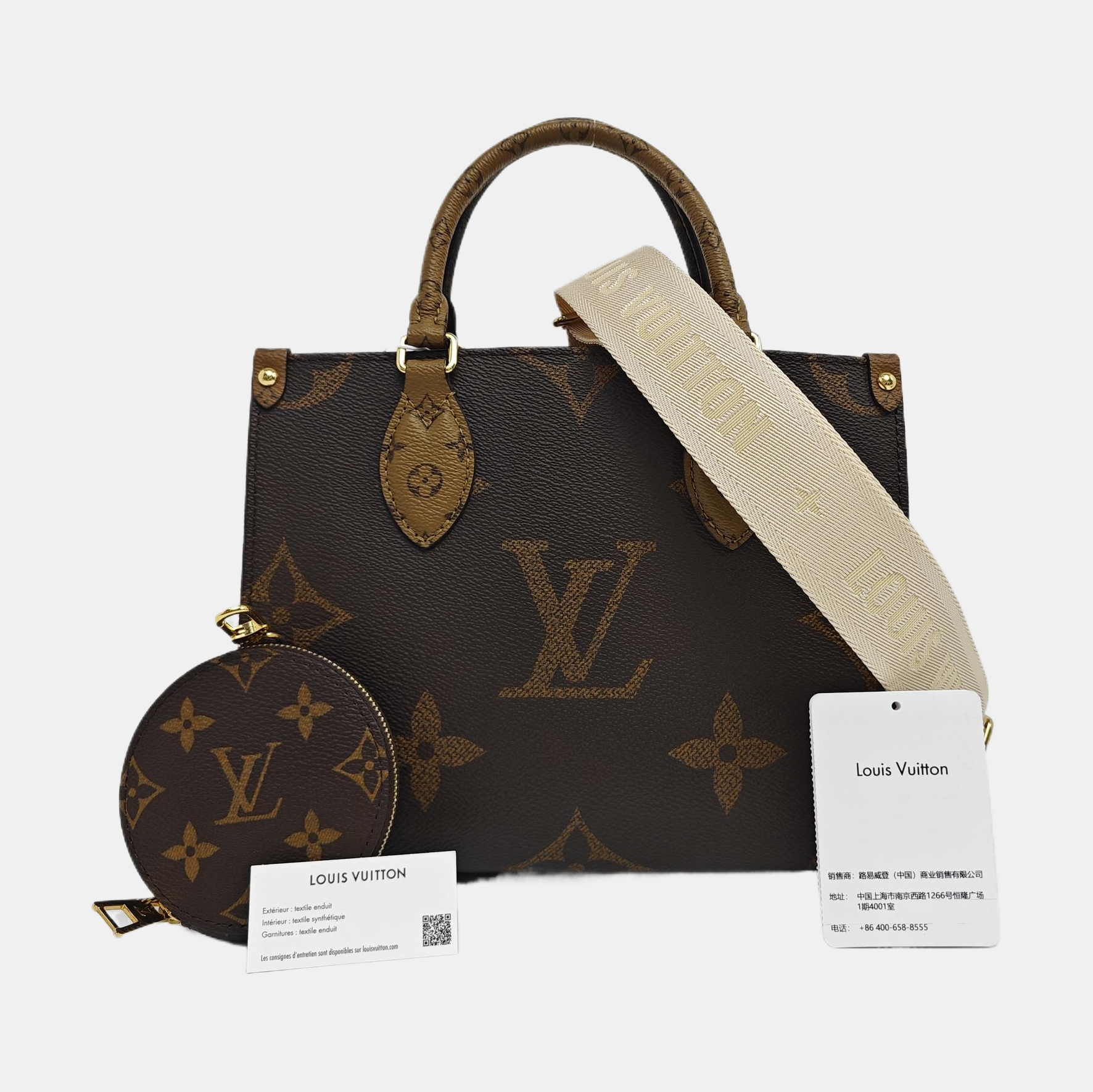 ONTHEGO PM Monogram Coated Canvas Brown