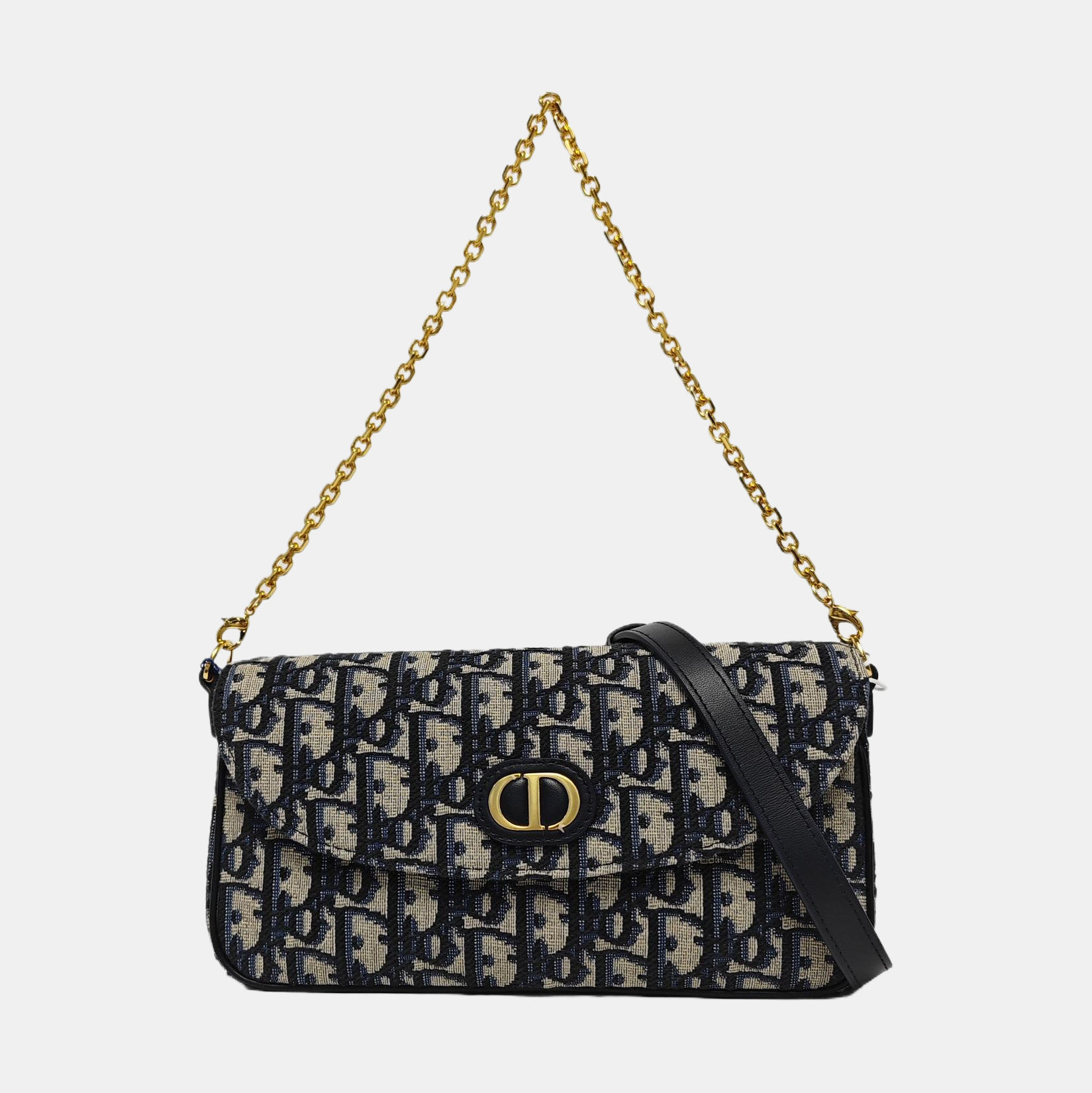 30 Montaigne Mini Oblique Canvas Blue