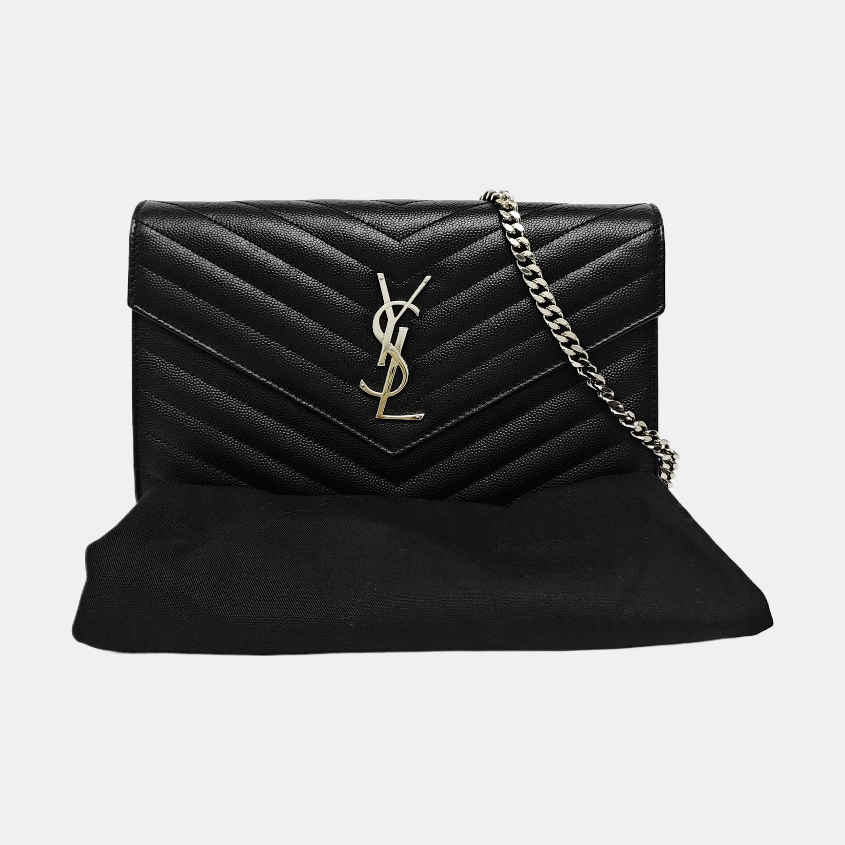 MONOGRAM Medium Chevron Calfskin Black