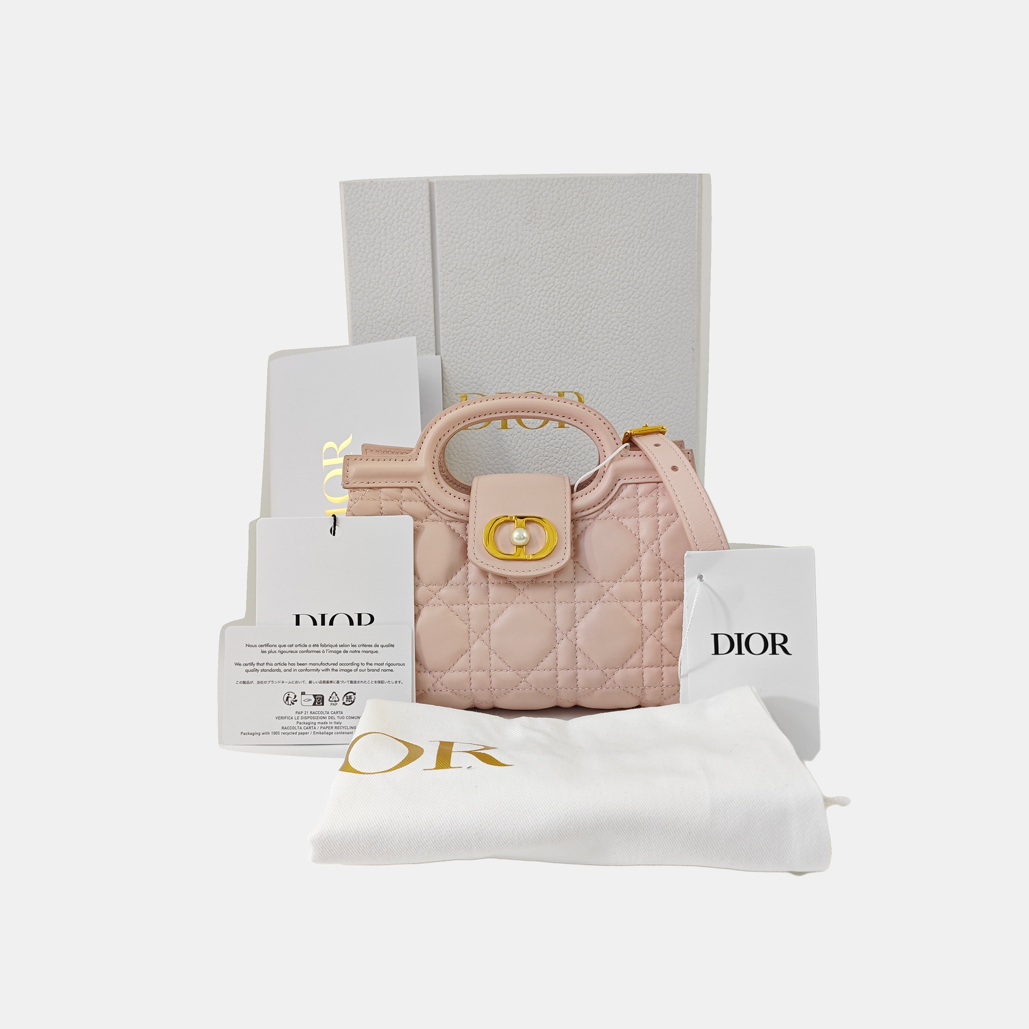 Jolie Top Handle Mini Cannage Lambskin Pink