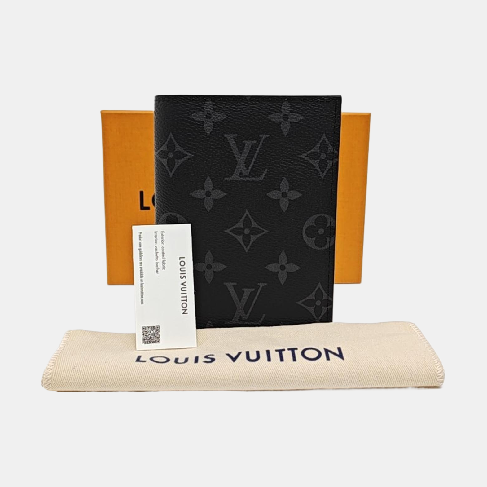Monogram Coated Canvas Card Holder Gray