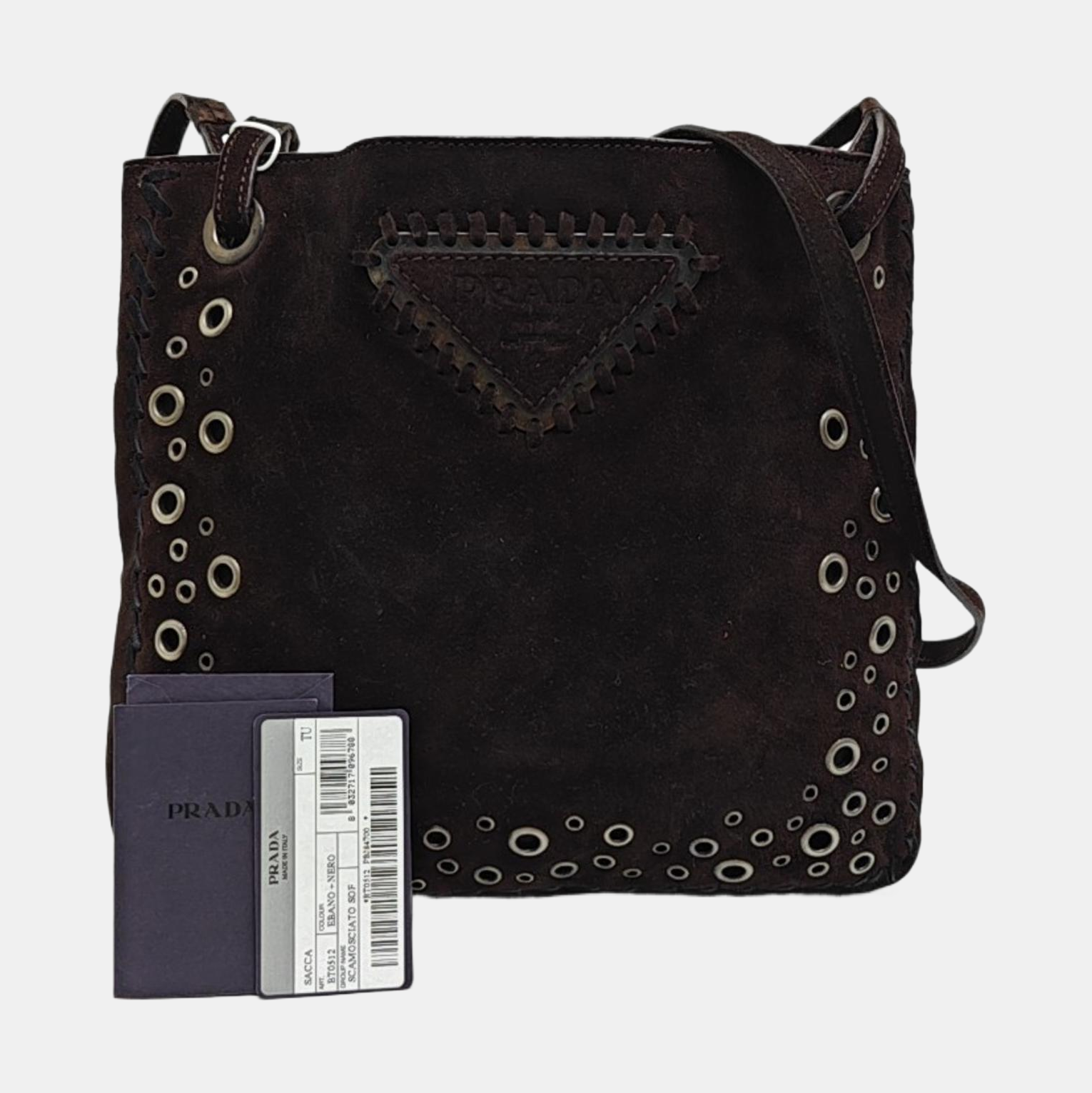 Suede Tote Bag Brown