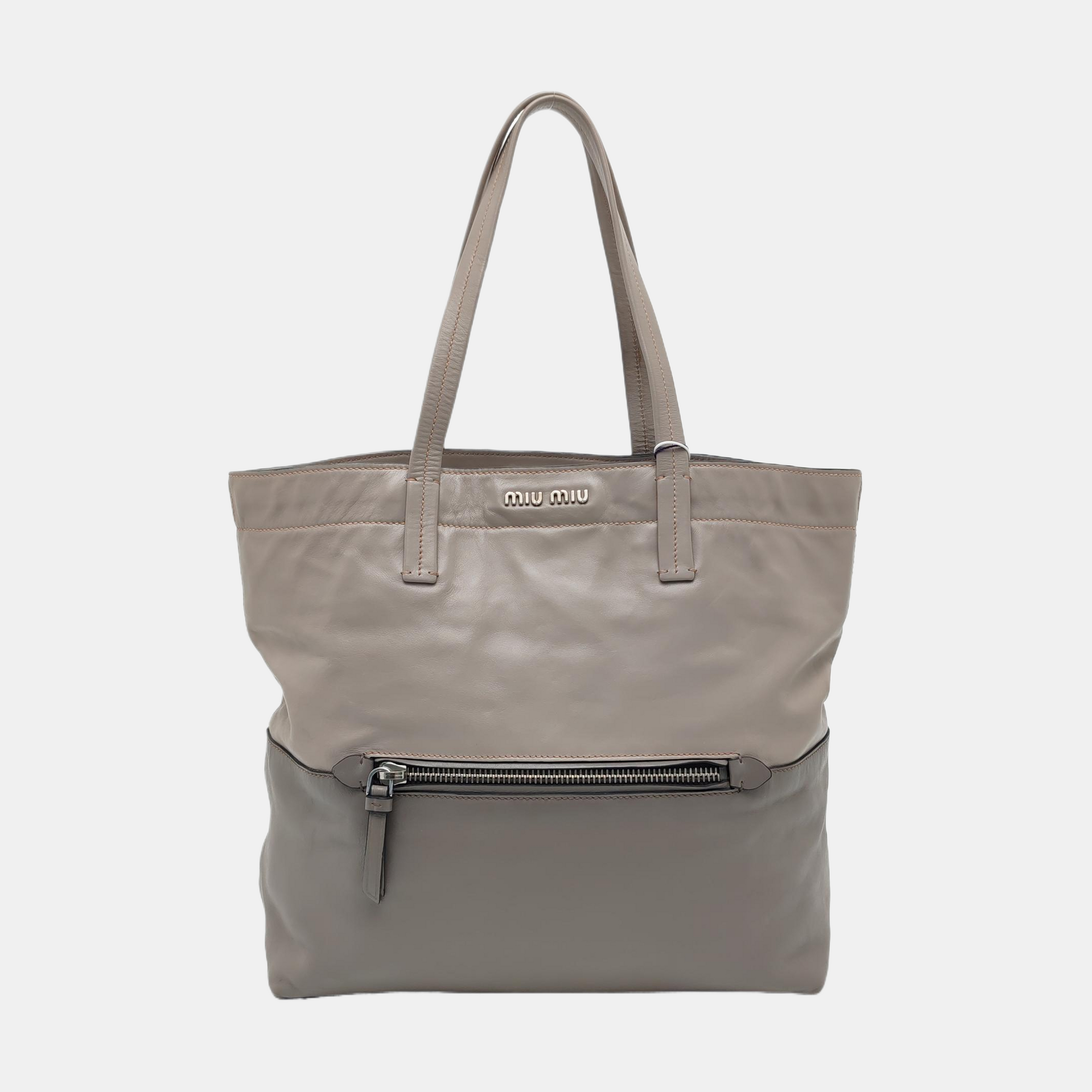 Calfskin Tote Bag Gray