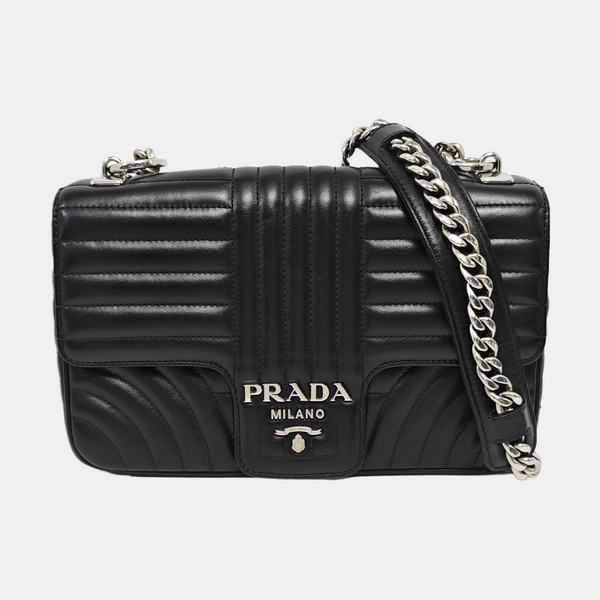 Diagramme Medium Quilted Calfskin Black