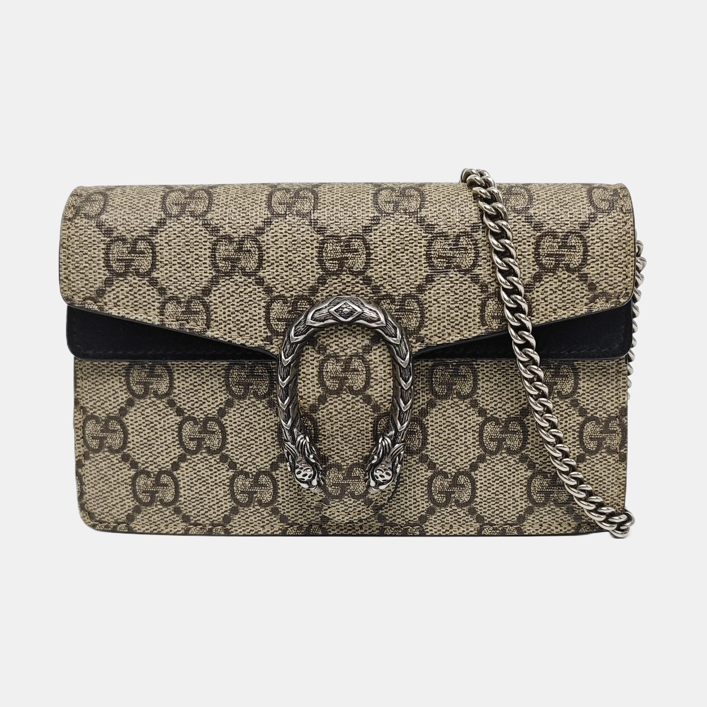 Dionysus Super Mini Monogram Coated Canvas Beige