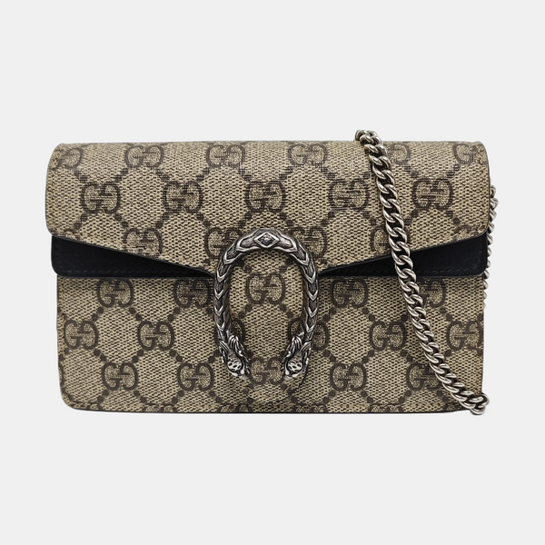 Dionysus Super Mini Monogram Coated Canvas Beige