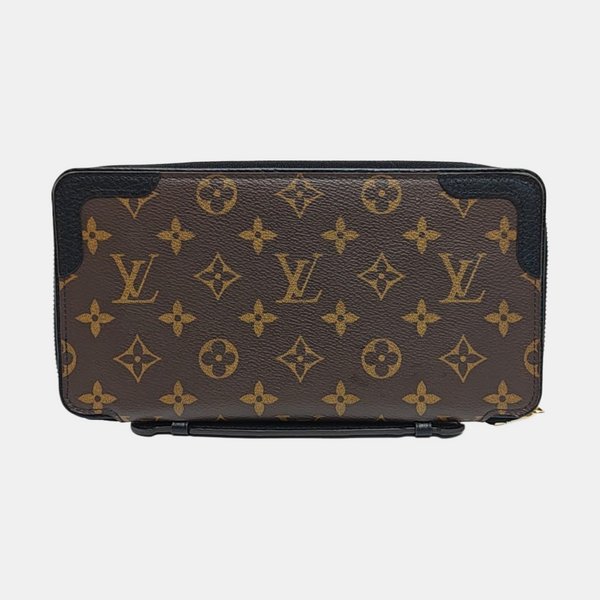 Monogram Coated Canvas Clutch Brown