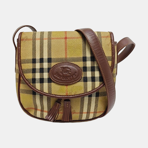 Coated Canvas Shoulder Bag Beige