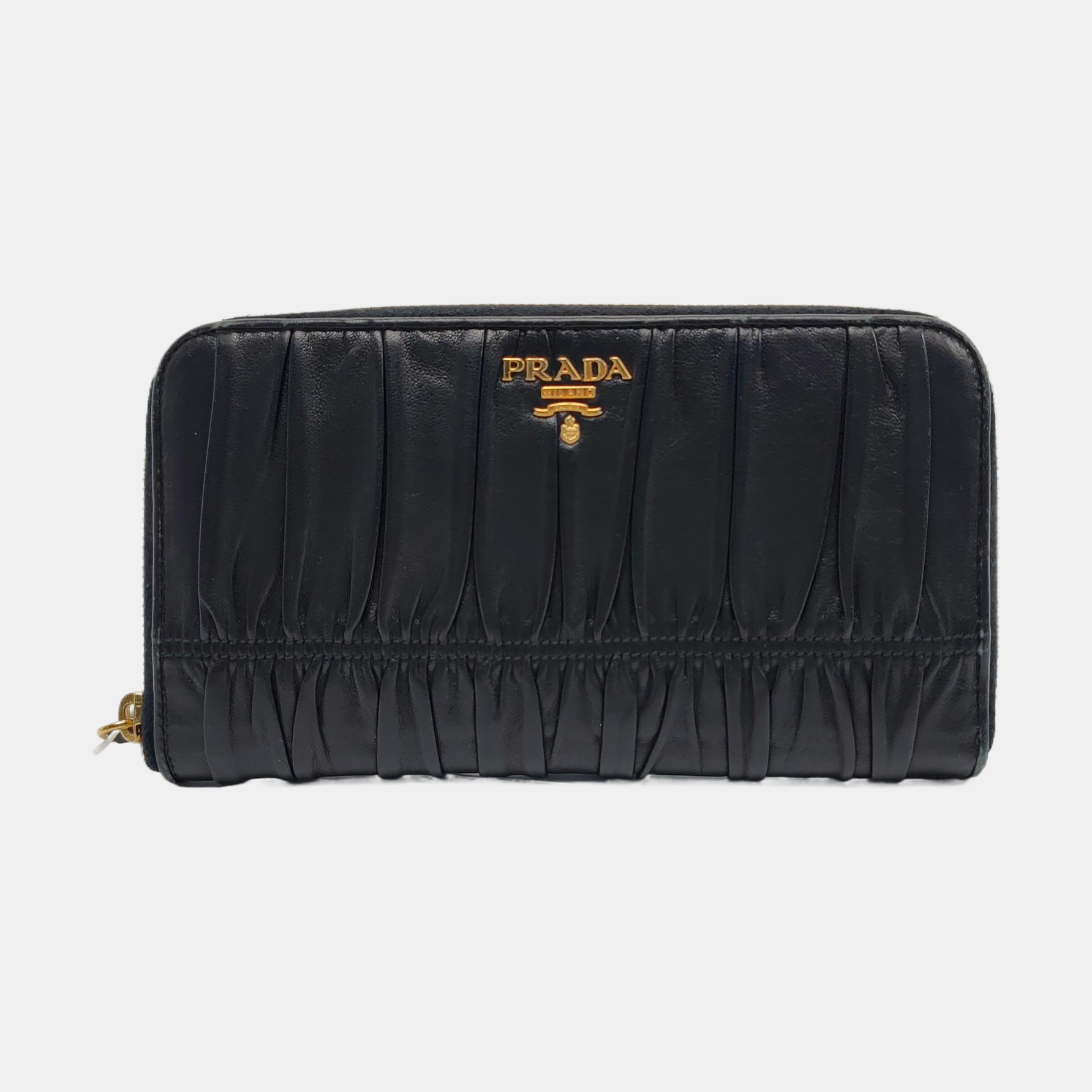 Fold Wallet Lambskin Black Wallet