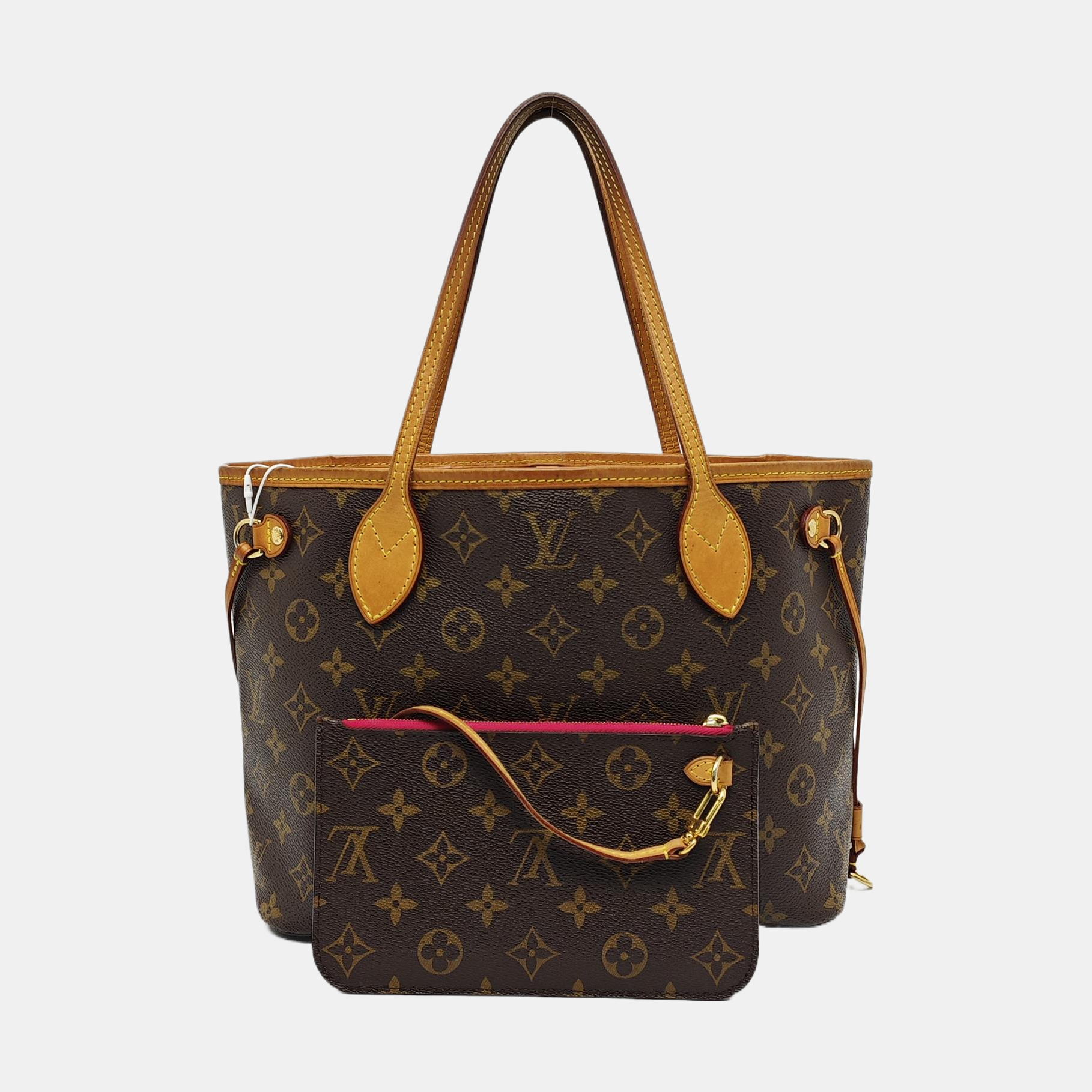 NEVERFULL PM Monogram Coated Canvas Brown