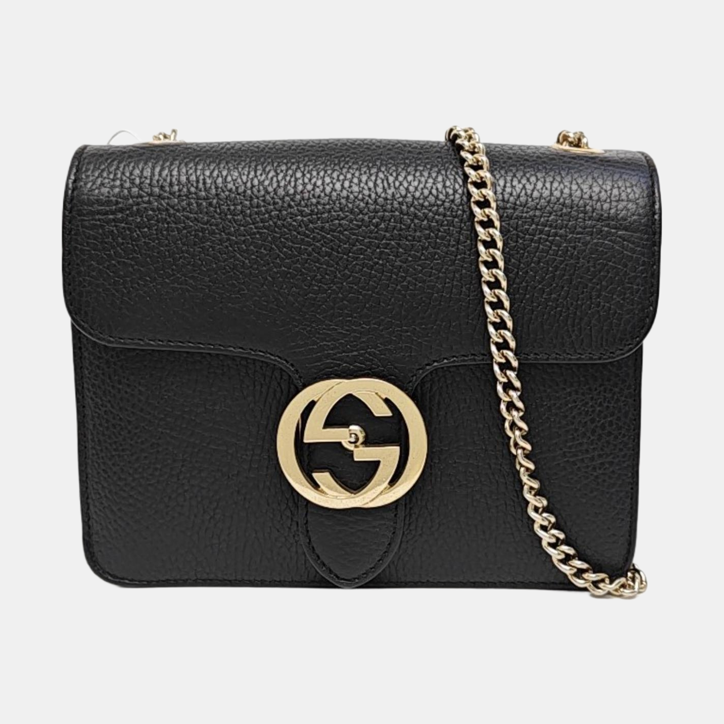 Interlocking G Small Calfskin Black
