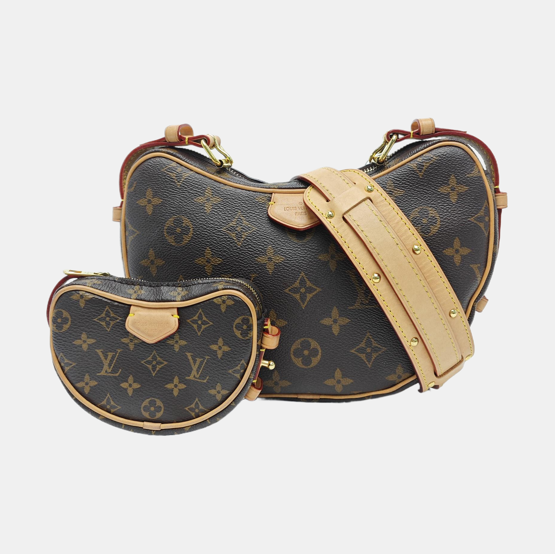 CROISSANT Monogram Coated Canvas Brown