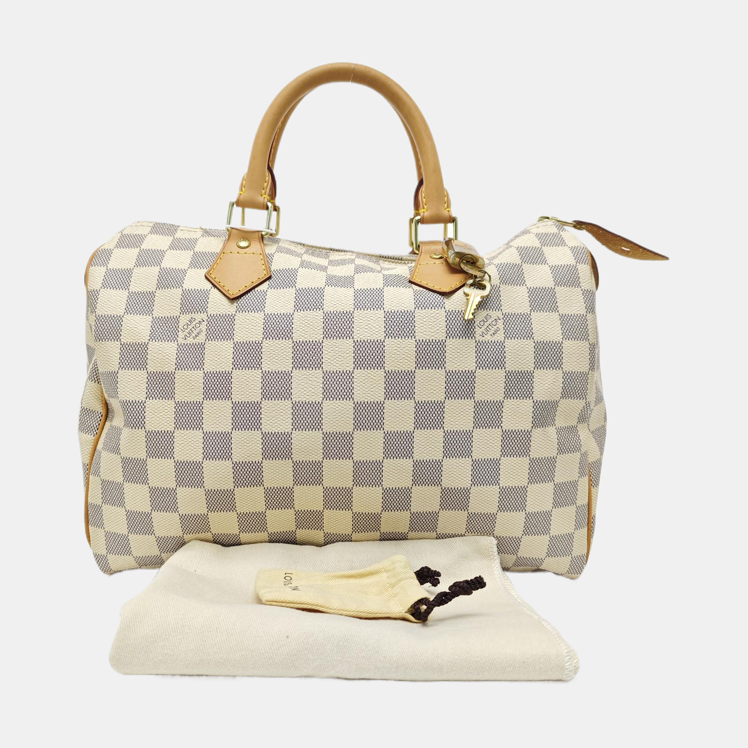 SPEEDY 30 Damier Azur Coated Canvas White
