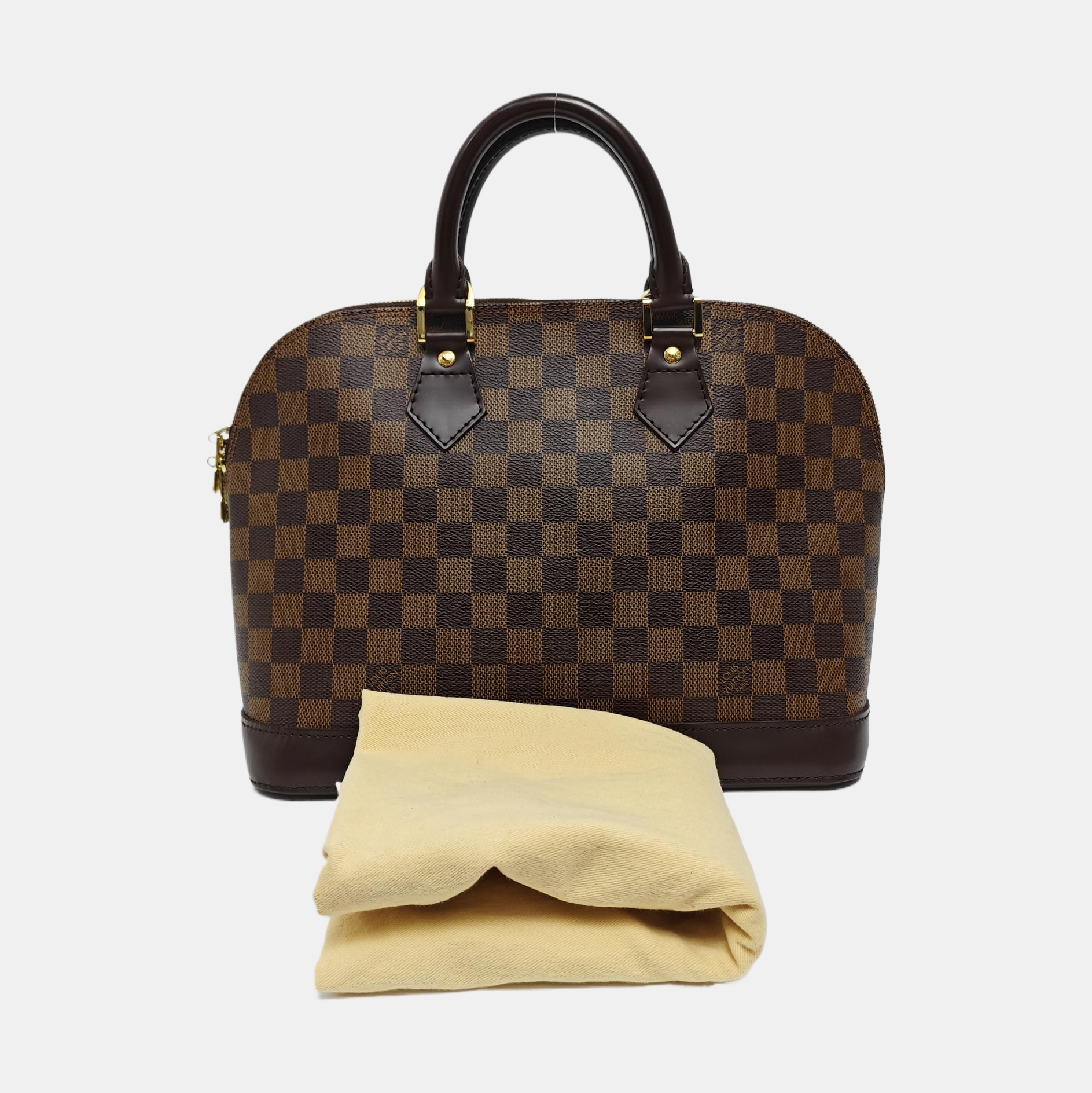 ALMA PM Damier Ebene Coated Canvas Brown